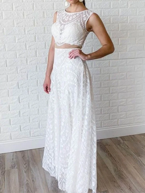 Lace Sheath/Column Floor-Length Scoop Beach Wedding Dress,DS3797