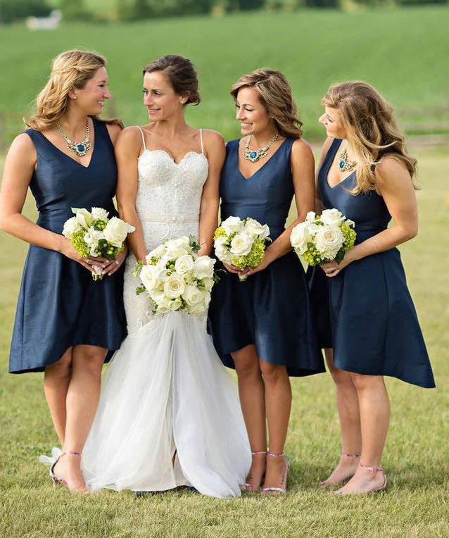 V Neck Bridesmaid Dresses Short Under 100