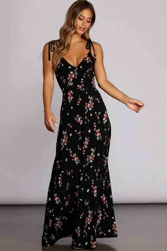 Loving Knit In Florals Maxi Dress