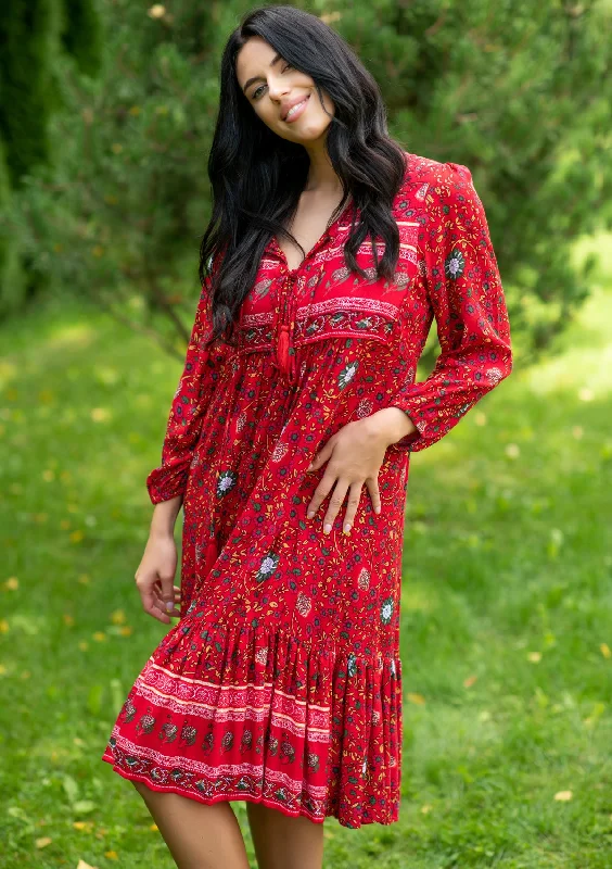 Melly Red Chili Midi Dress