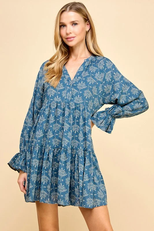 Loraine Long Sleeve Tiered Dress