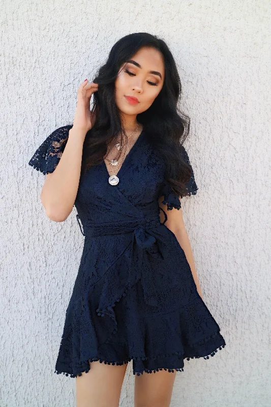 Something Sweet Lace Dress - Navy