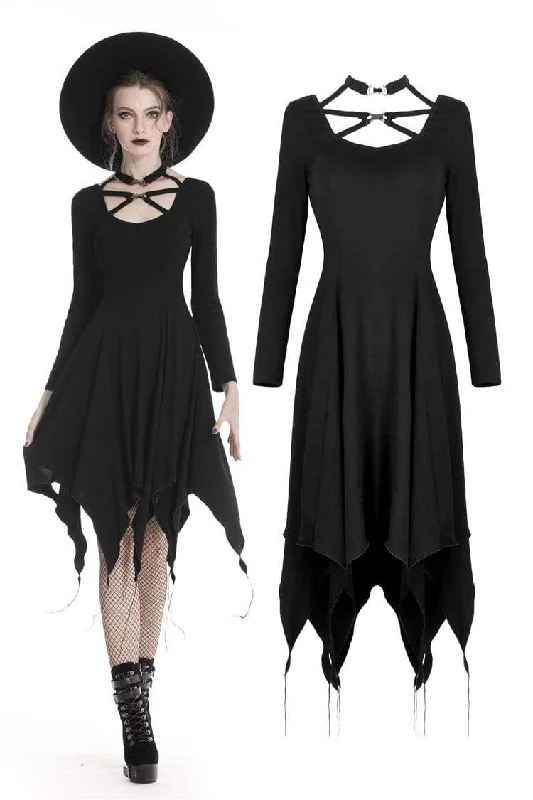 Women's Punk Alternative Rock Dresses With Tasseled Hem