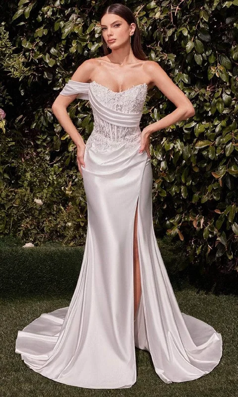 Cinderella Divine Bridal CD804W - Basque Scoop Neck Bridal Gown