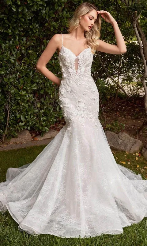 Cinderella Divine CD856W - Mermaid Bridal Dress with Sleeveless Silhouette