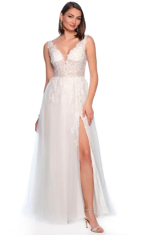 Dave & Johnny Bridal 11150 - Lace Plunge Bridal Gown