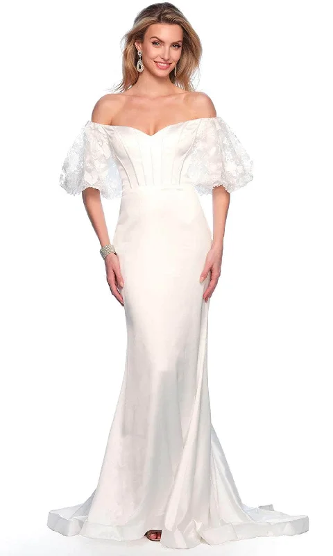 Dave & Johnny Bridal 11344 - Lace Puff Sleeve Bridal Gown