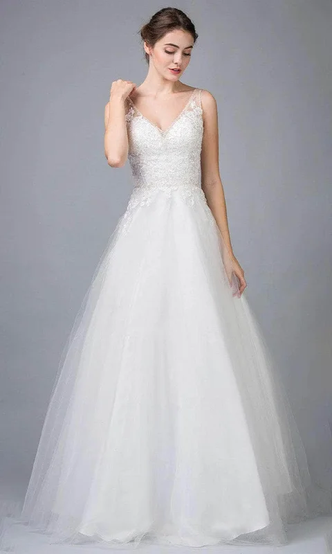 Eureka Fashion 9110 - Embroidered Sleeveless Wedding Gown