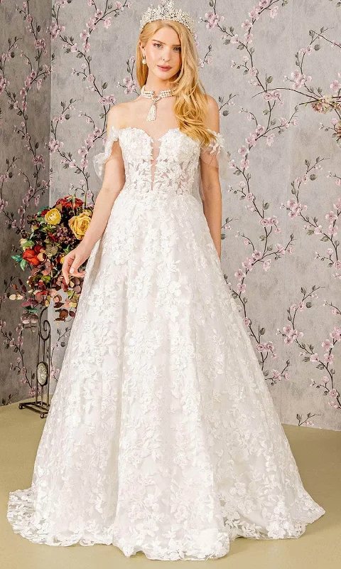 GLS by Gloria Bridal GL3449 - Plunging Off-Shoulder Wedding Dress