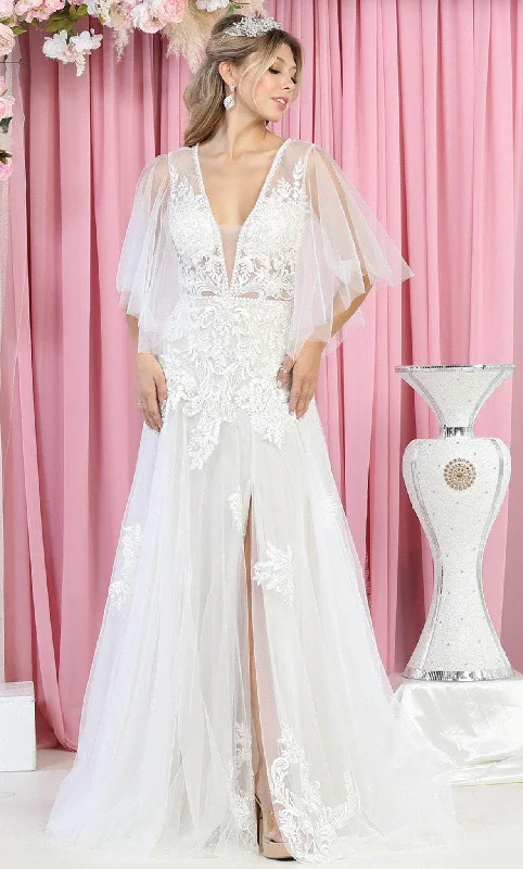 May Queen RQ7922 - Sheer Embroidered Bridal Gown