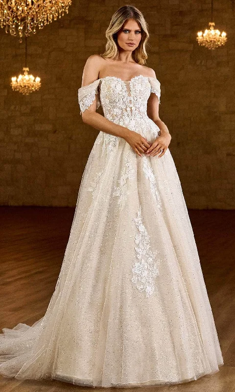 Rachel Allan Bridal RB2184 - Lace Applique Deep Sweetheart Bridal Gown