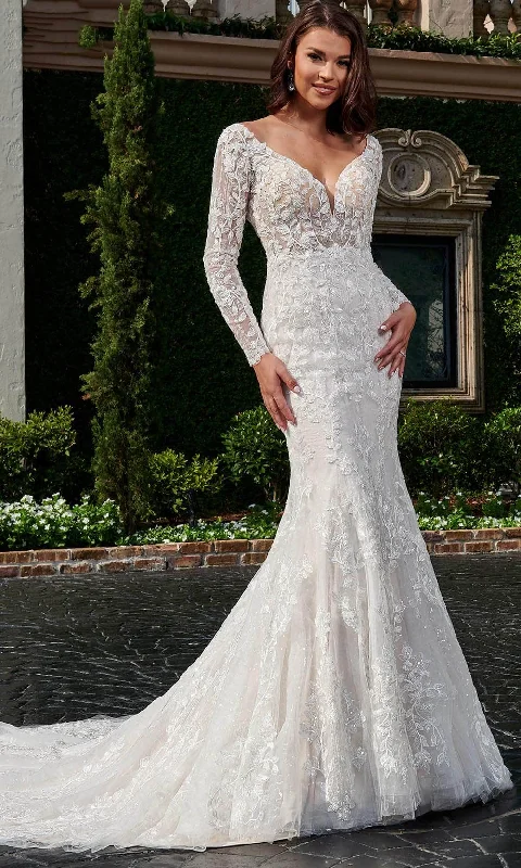 Rachel Allan Bridal RB3162 - Long Sleeve Embroidered Bridal Gown