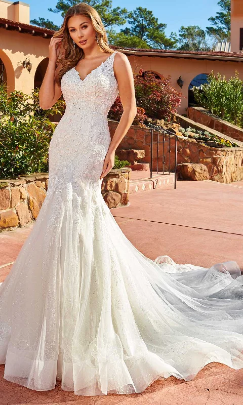 Rachel Allan M819 - Lace Trumpet Bridal Gown