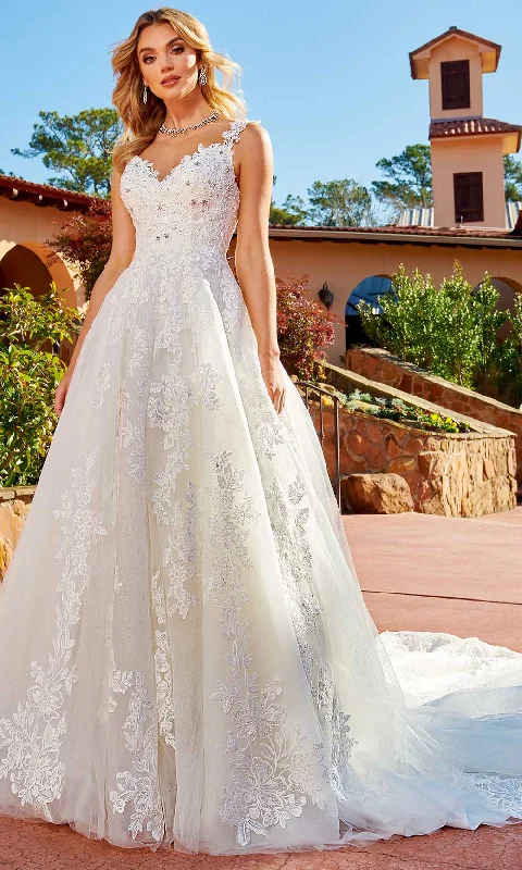 Rachel Allan M824 - Lace Applique A-Line Bridal Gown