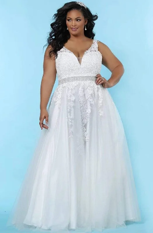 Sydney's Closet - SC5230 Floral Embroidered A-Line Gown