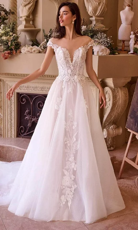 c- Illusion Bateau A-Line Bridal Gown