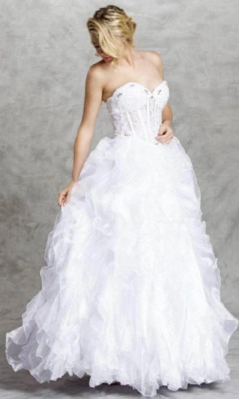 Aspeed Bridal - LH032 Strapless Lace-Up Back Wedding Gown