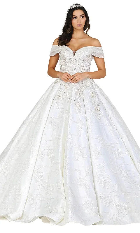 Dancing Queen 0153 - Off-Shoulder Lace Applique Ballgown