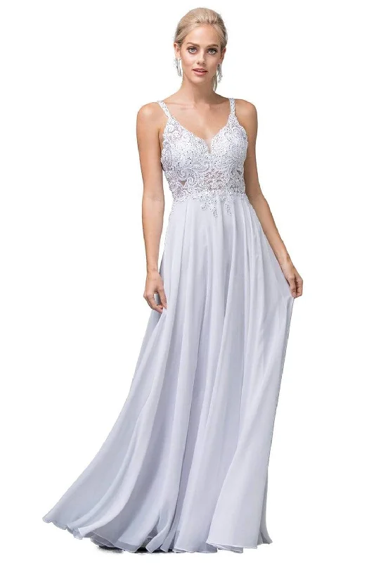 Dancing Queen - 142 Embellished V-Neck A-Line Wedding Gown