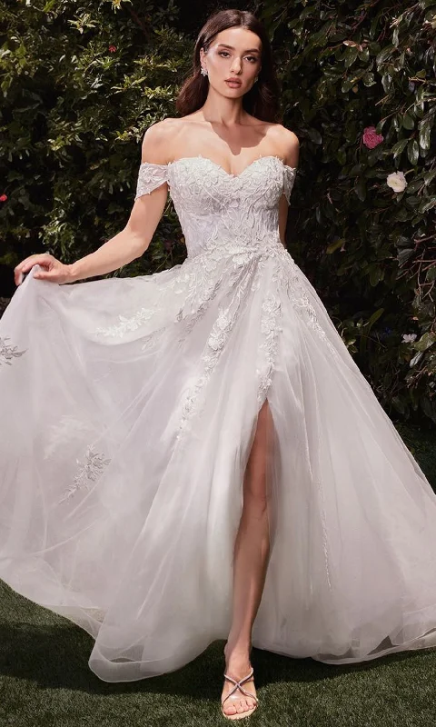 Ladivine Bridal C159W - Floral A-Line Bridal Dress