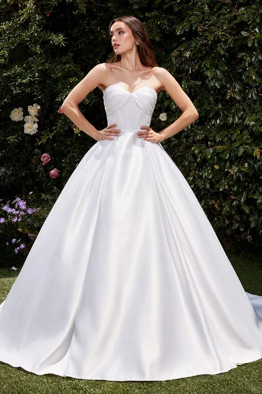 Ladivine Bridal CDS512W - Pleated Boning Ballgown