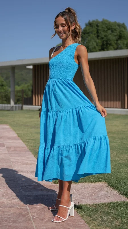 Cassy Midi Dress - Blue