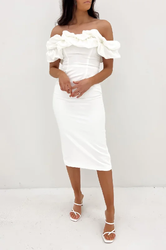 Corina Midi Dress White