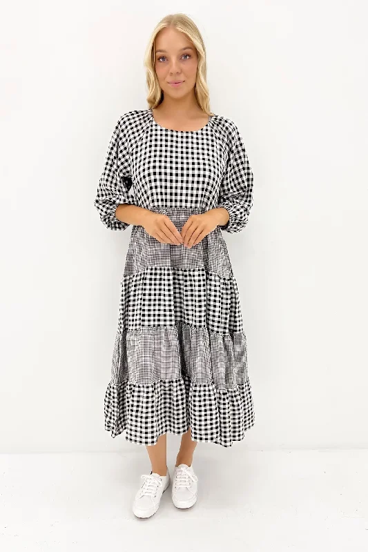 Jada Midi Dress Black Check