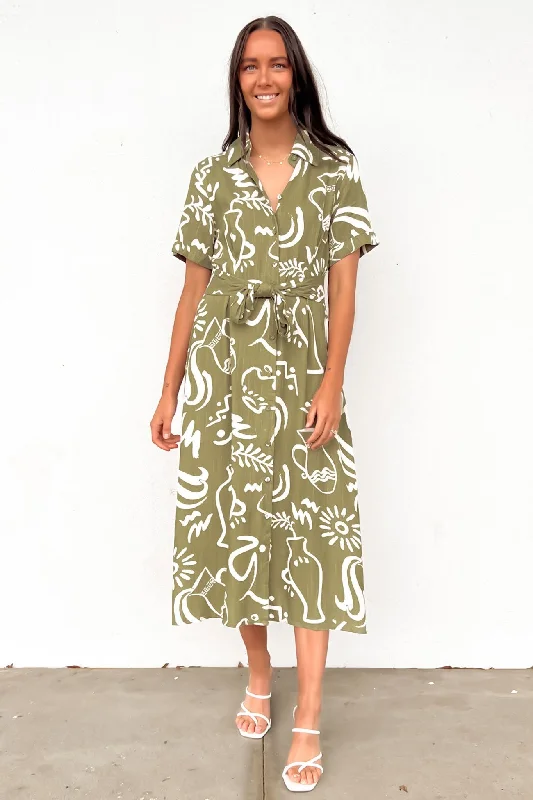 Jessica Midi Dress Bronte Sage