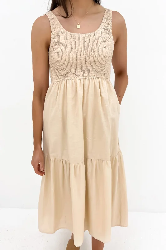 Lenni Midi Dress Beige