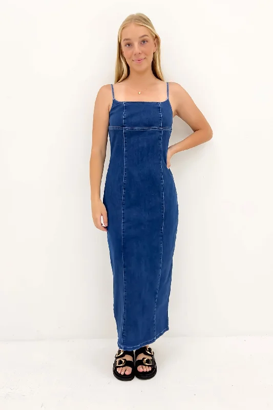 Romy Denim Midi Dress Indigo