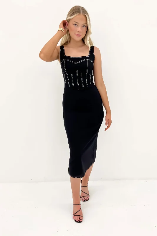 Starlet Midi Dress Black